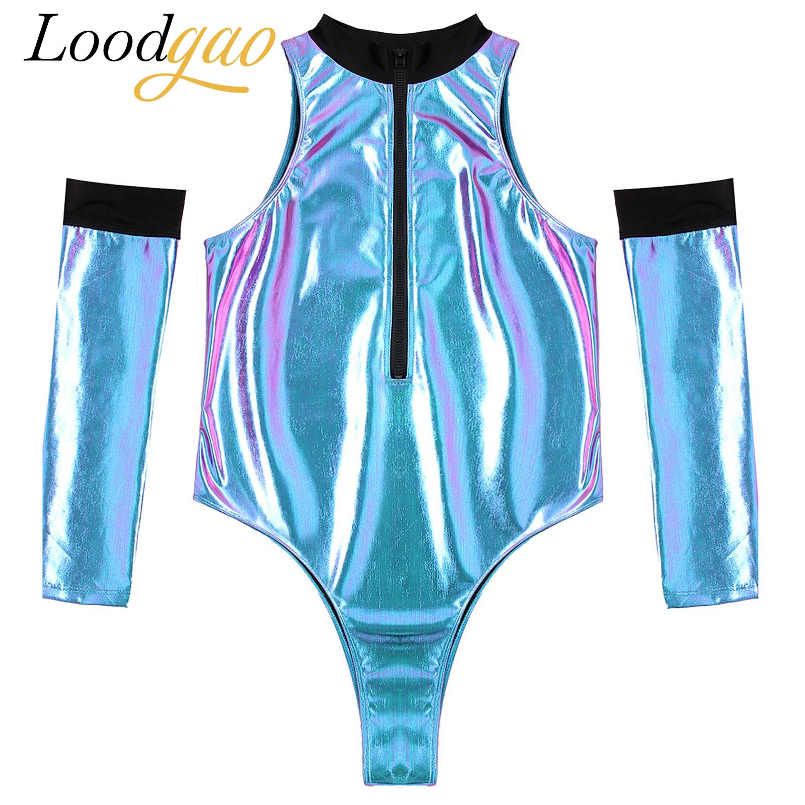 Sleeveless Jumpsuit - Мужской костюм инопланетянина из лакированной кожи,