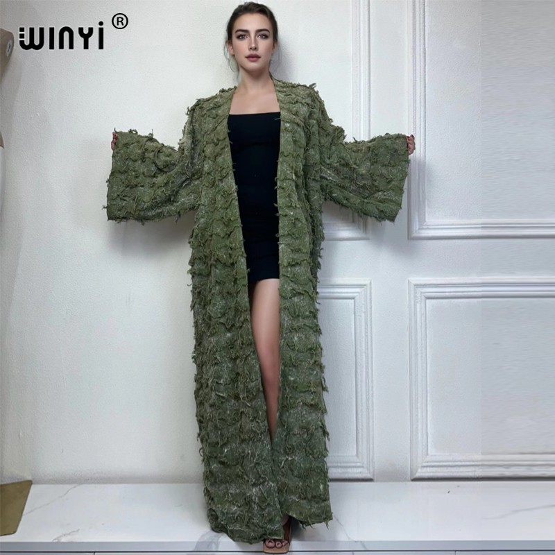 Kimono Cardigan Women - Женское длинное кимоно WINYI, длинное Хлопковое