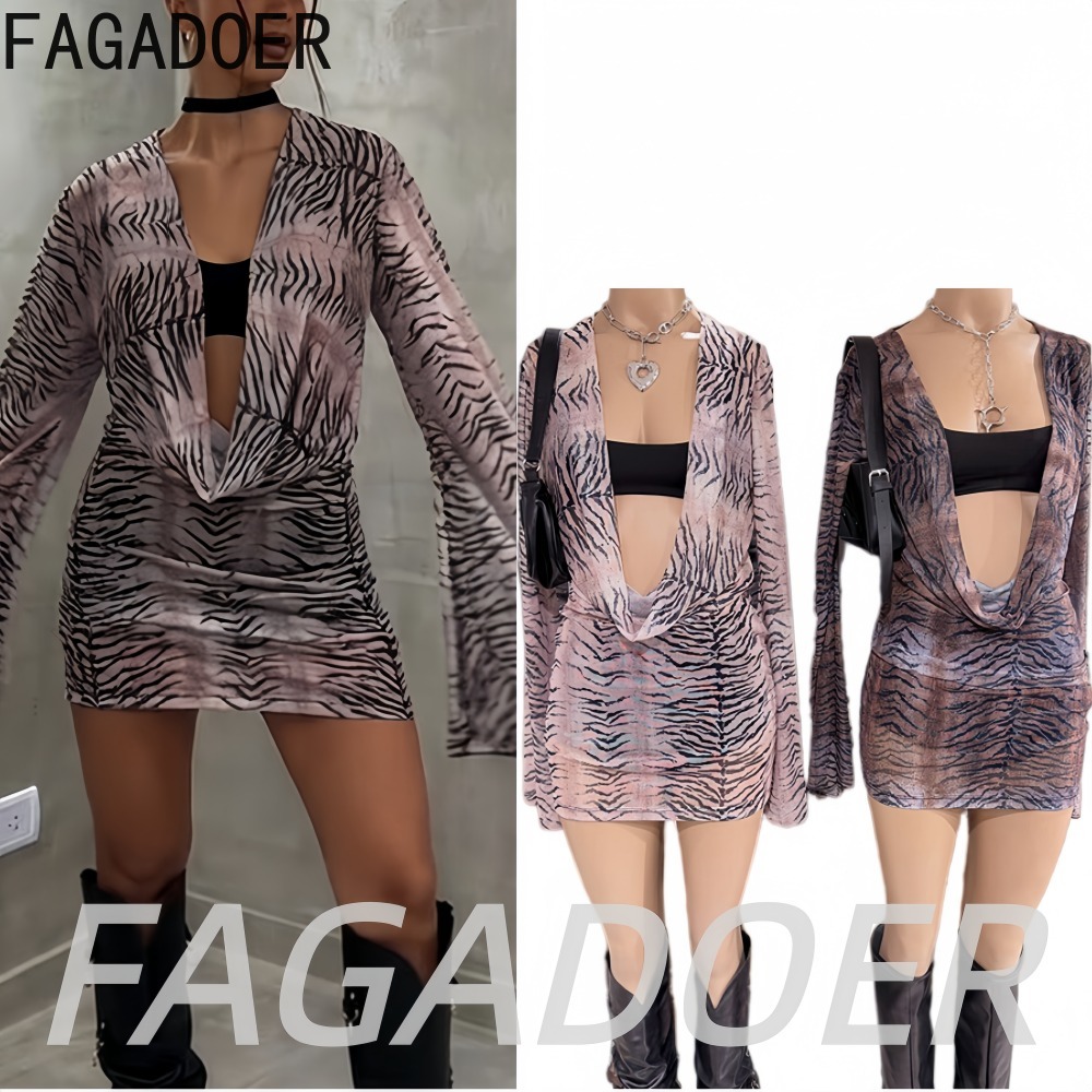 Ruched Dress Mini - Комплект из двух предметов FAGADOER Y2K: