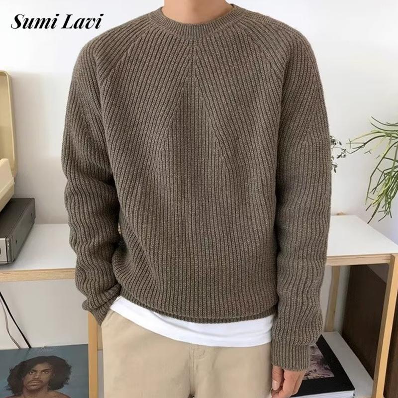 Ribbed Knit Sweater - Уличная одежда, модные мужские вязаные свитера,