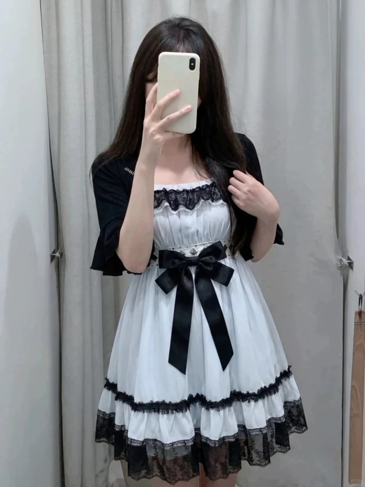Ruched Dress Mini - Готический панк-стиль: Милый комплект из 2