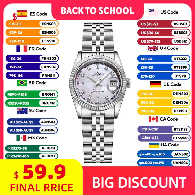 Fashion Women Watch - ADDIES 585 Кварцевые женские часы с