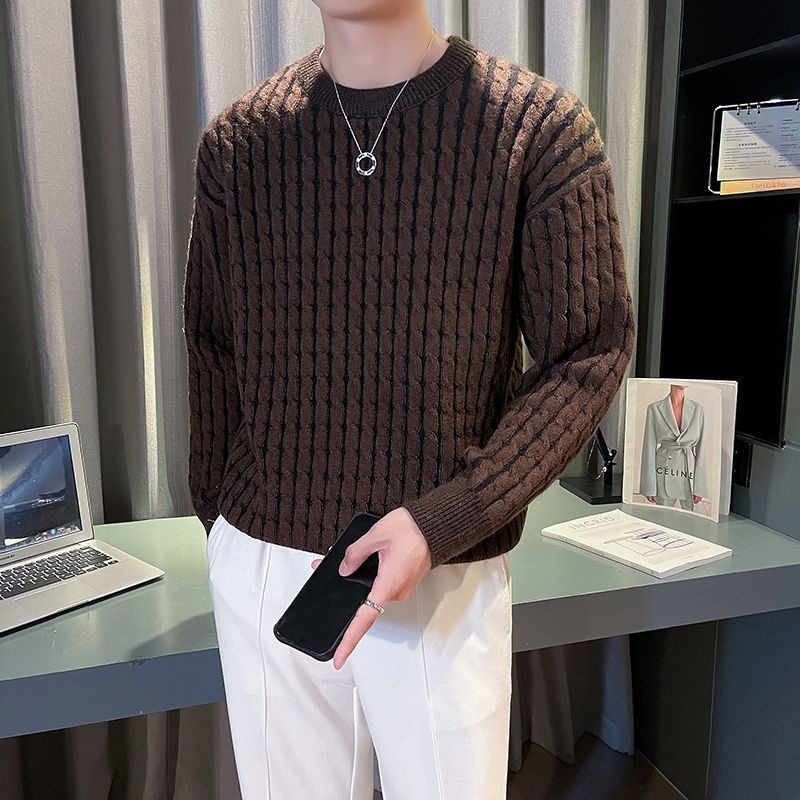 Мужской плотный свитер, осенне – обзор и цена Ribbed Knit Sweater