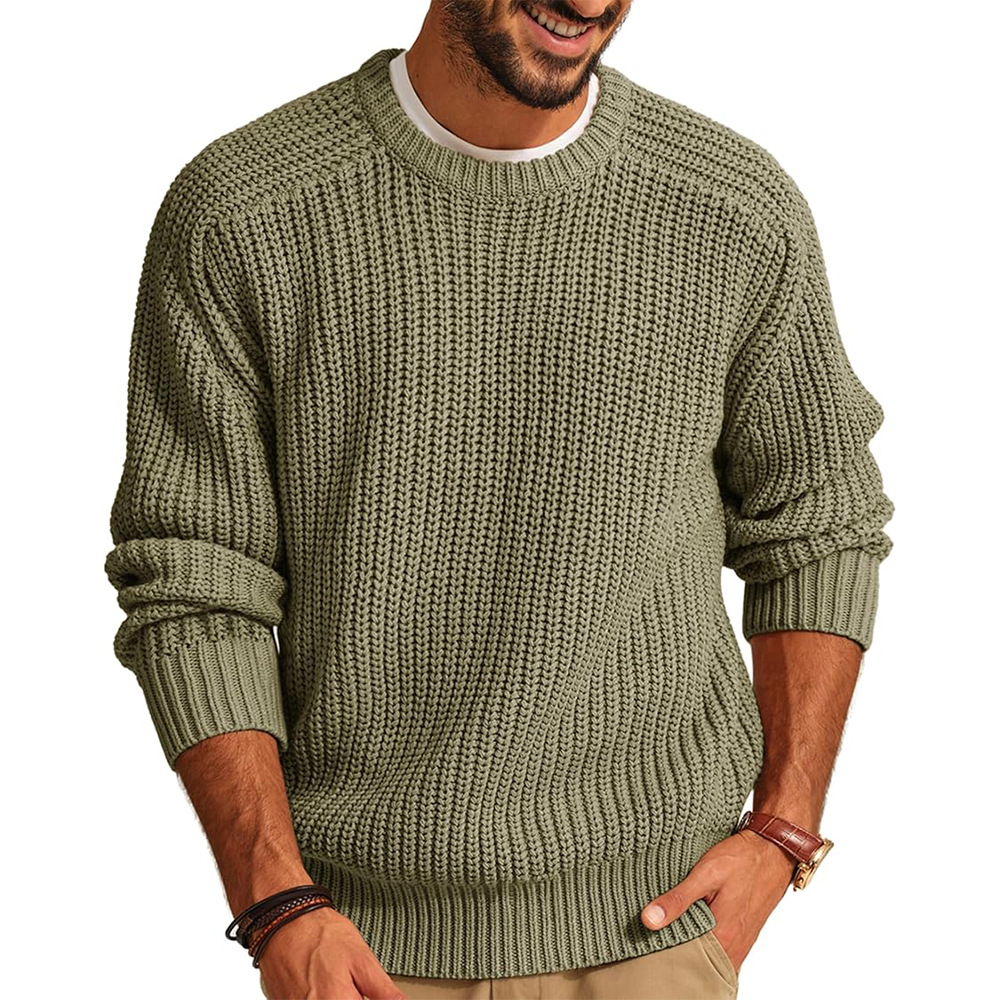 Мужской вязаный свитер, повсед – обзор и цена Ribbed Knit Sweater