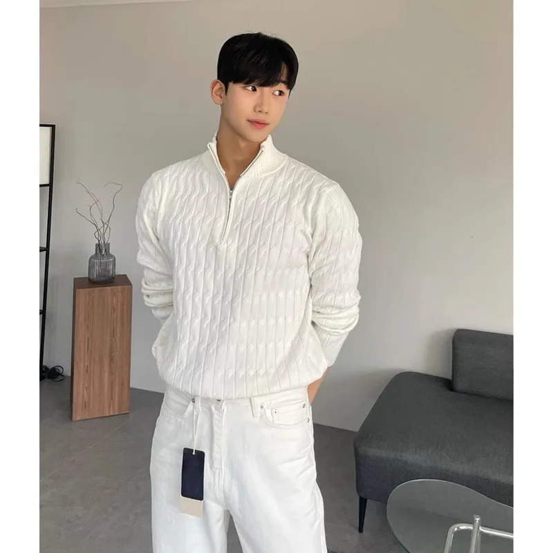 Мужской свитер с жаккардовым у – обзор и цена Ribbed Knit Sweater