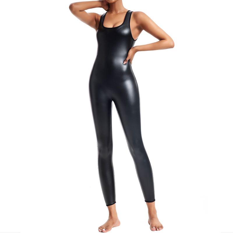 Женские цельные кожаные комбин – обзор и цена Sleeveless Jumpsuit