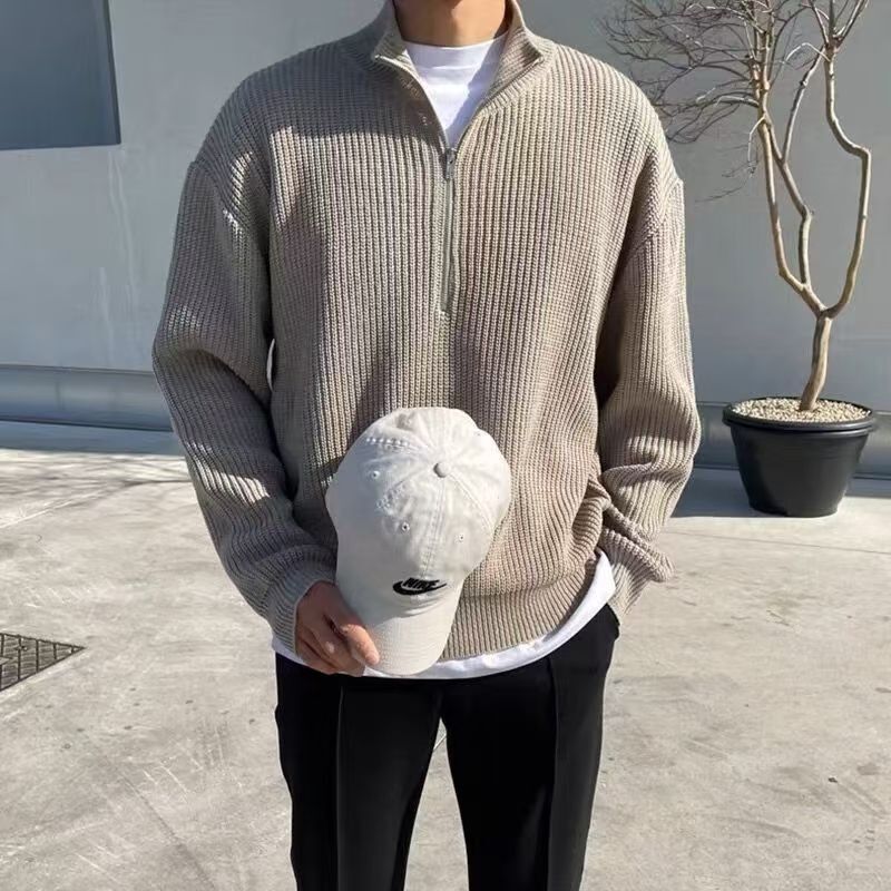 Осенне-зимняя мужская вязаная  – обзор и цена Ribbed Knit Sweater