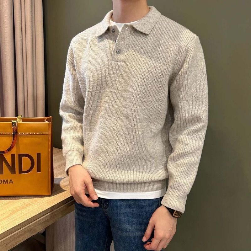 Мужской трикотажный свитер-пол – обзор и цена Ribbed Knit Sweater